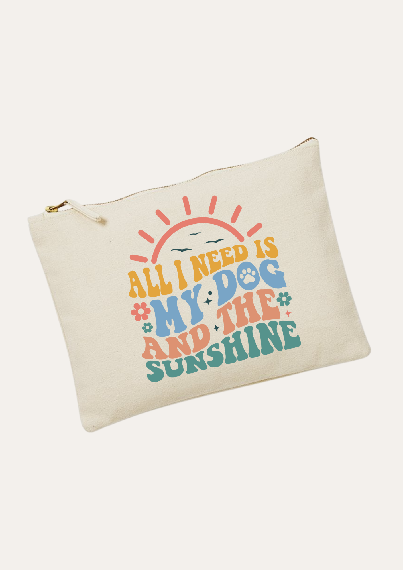 'All I need is my dog and the sunshine' Travel bag