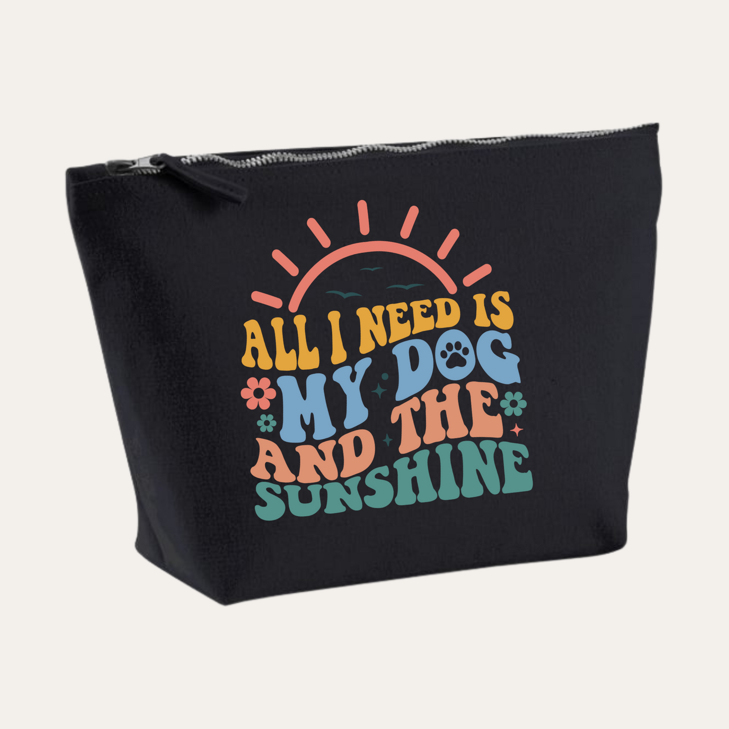 'All I need is my dog and the sunshine' Travel bag
