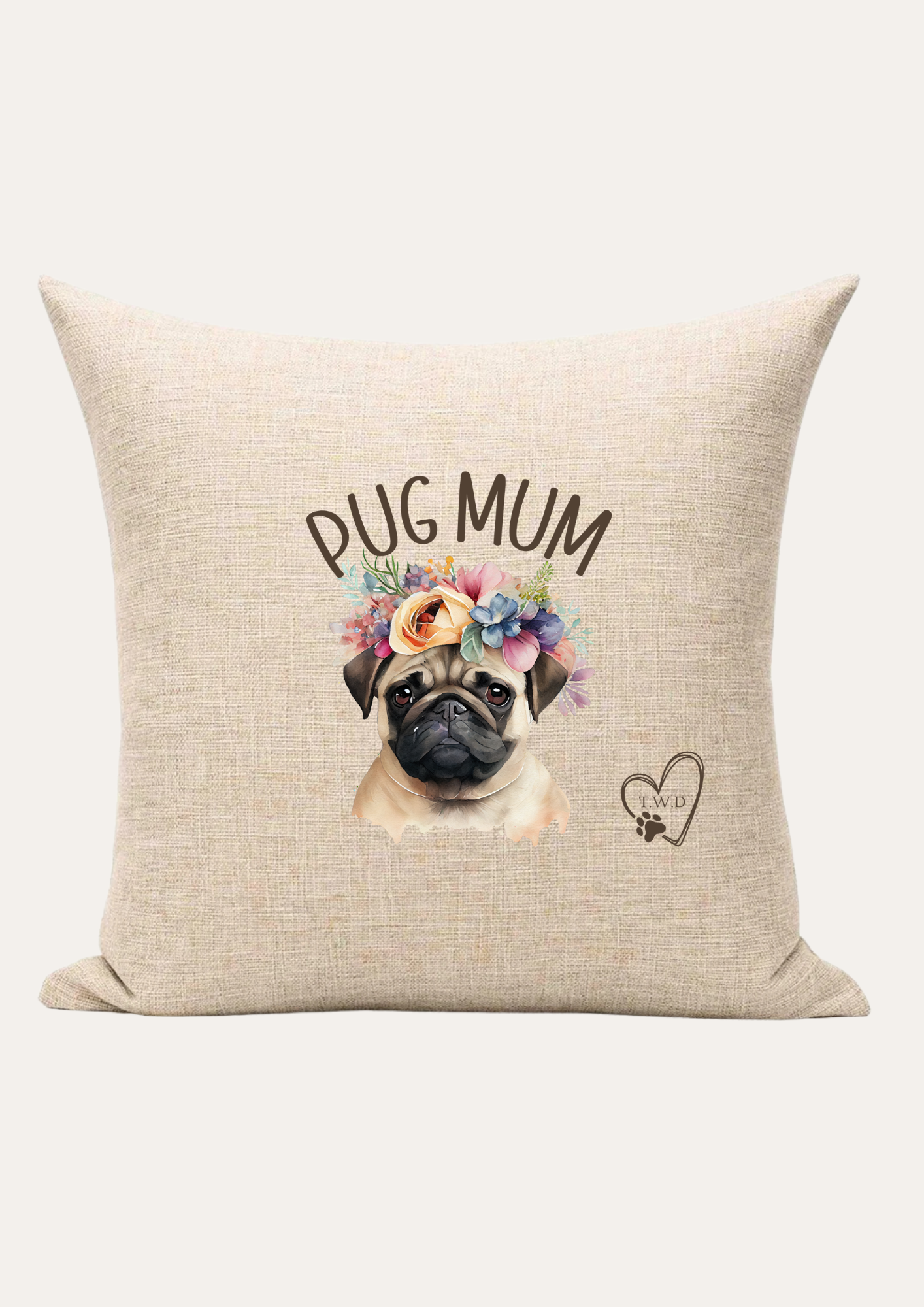 Pug Mum Cushion