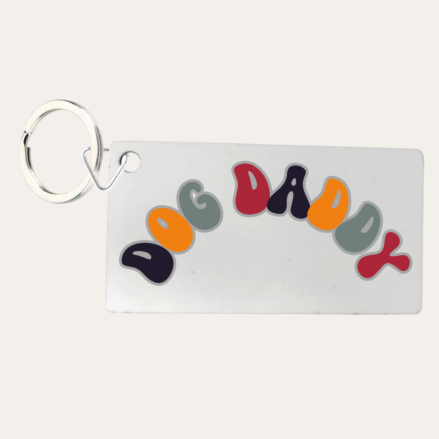 'Dog Daddy' Bubble text Keyring