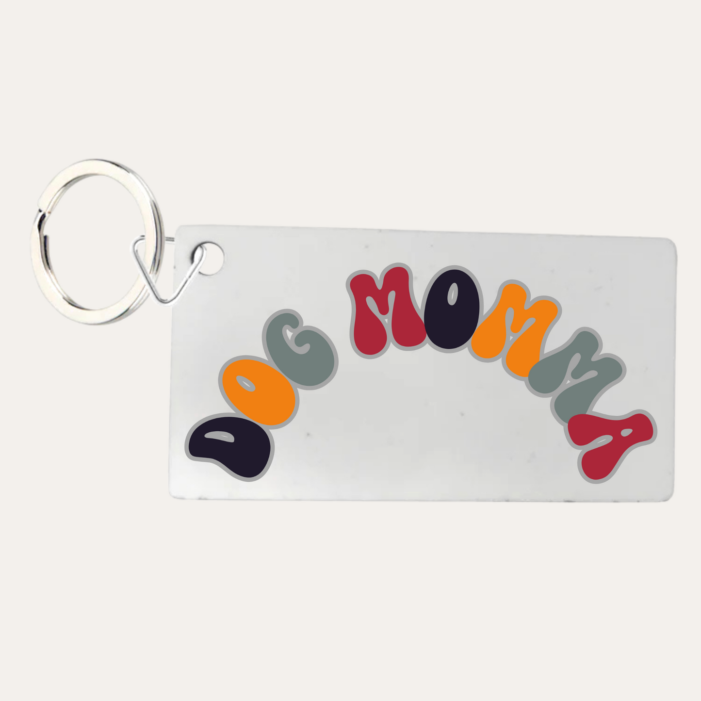'Dog Momma' Bubble text Keyring