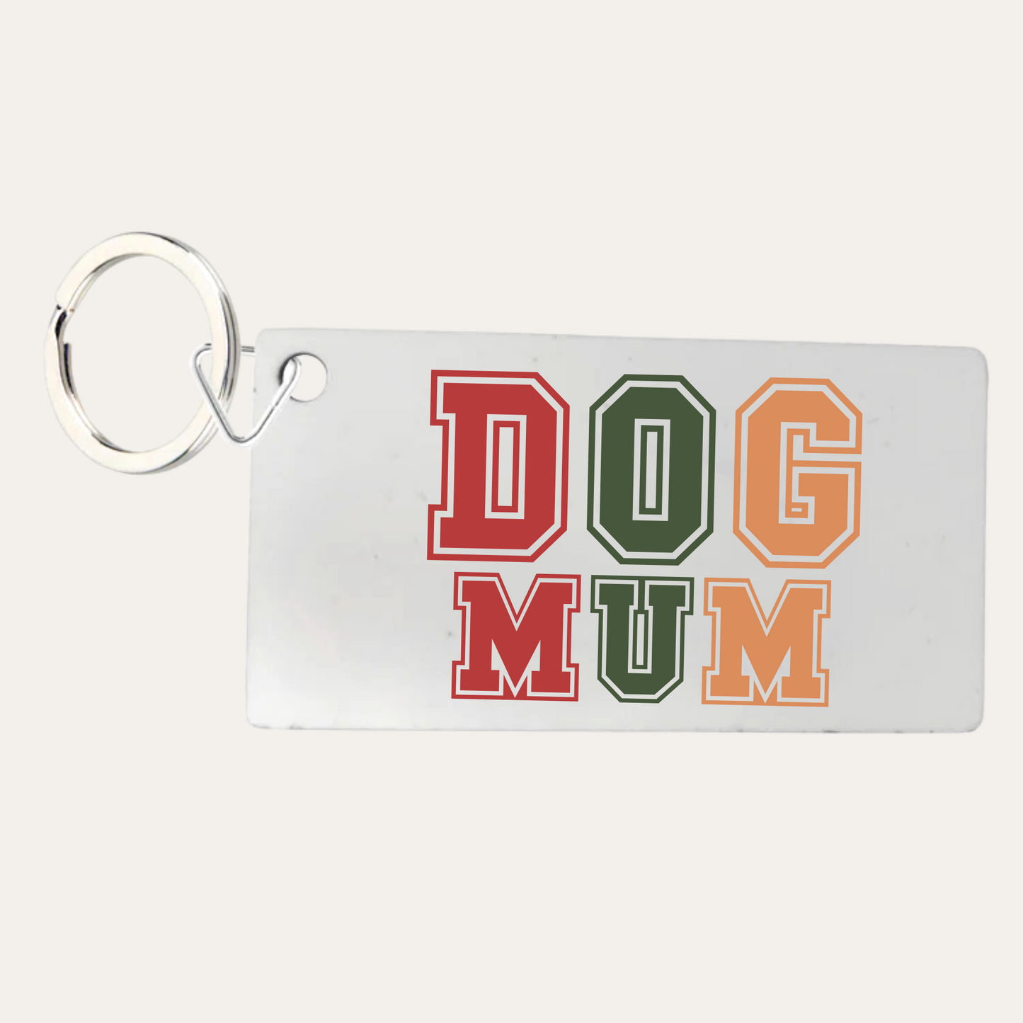 'Dog Mum' Sporty Text Keyring