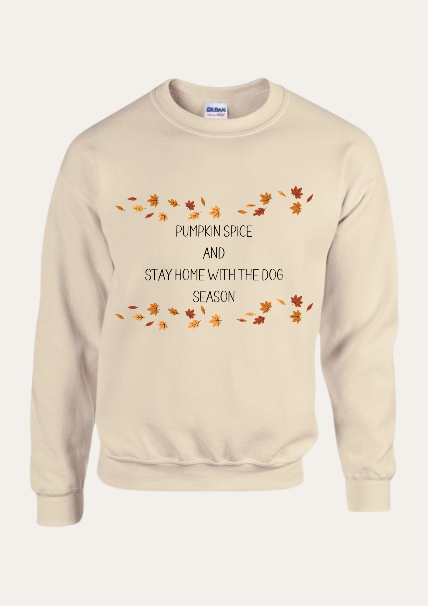 'Pumpkin spice and stay home with the dog season' Autumn leaves Sweatshirt