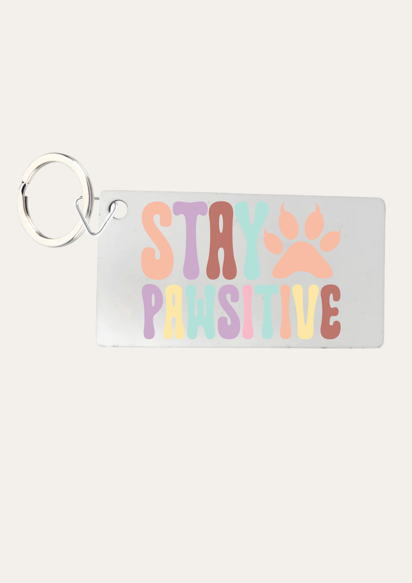 'Stay Pawsitive' Keyring