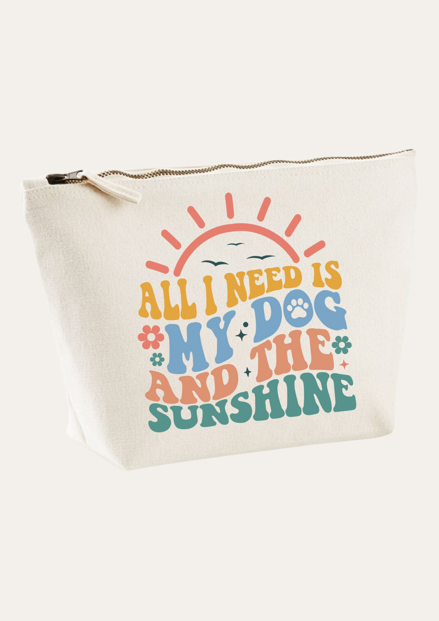'All I need is my dog and the sunshine' Travel bag