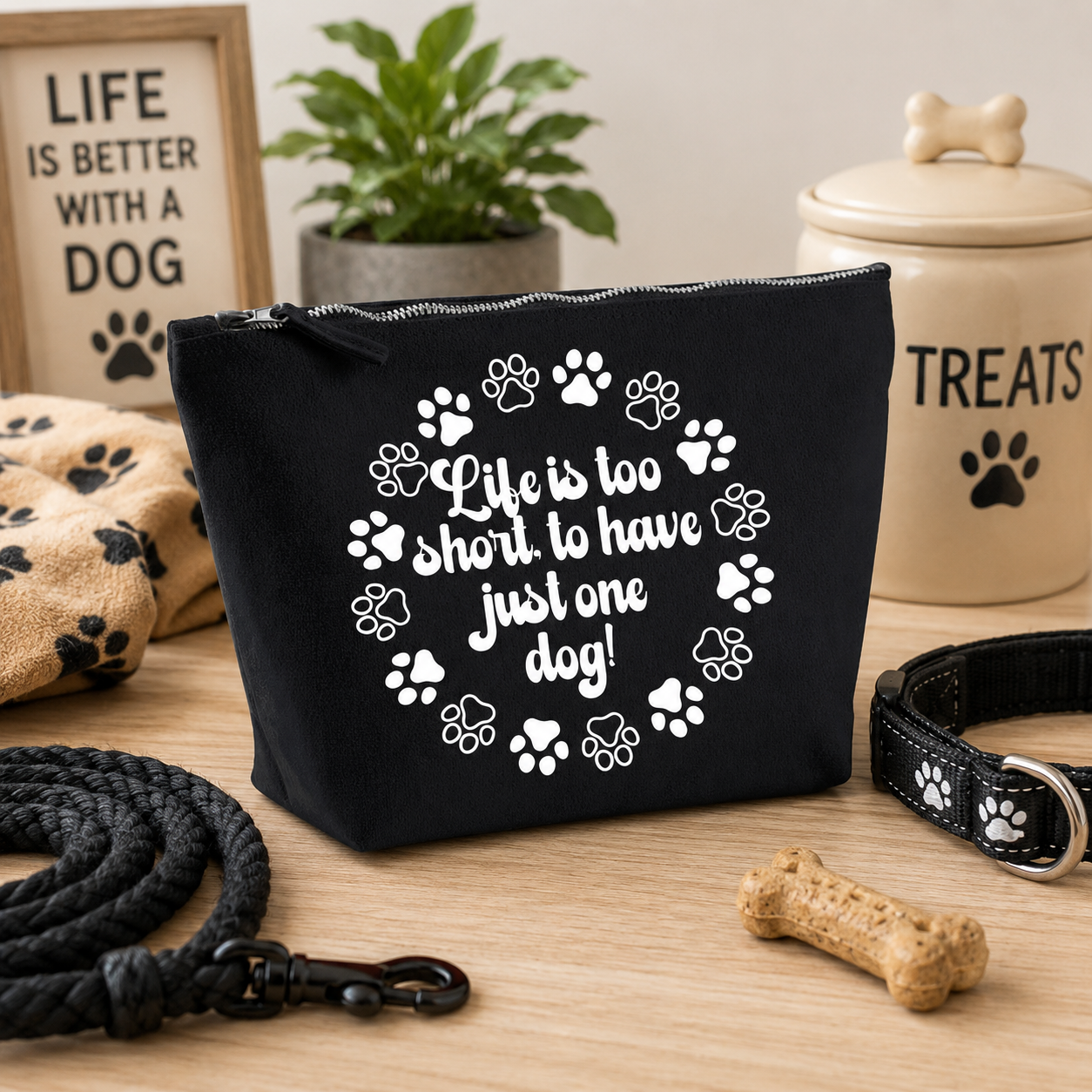 'Life is too short to have only one dog' Travel bag
