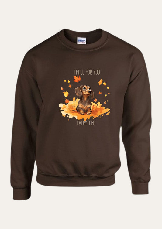 'I Fall for You Every Time' Dachshund Love Sweatshirt